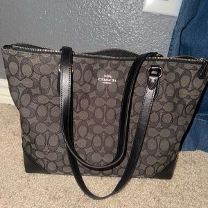 Coach Black and Gray Patterned Tote